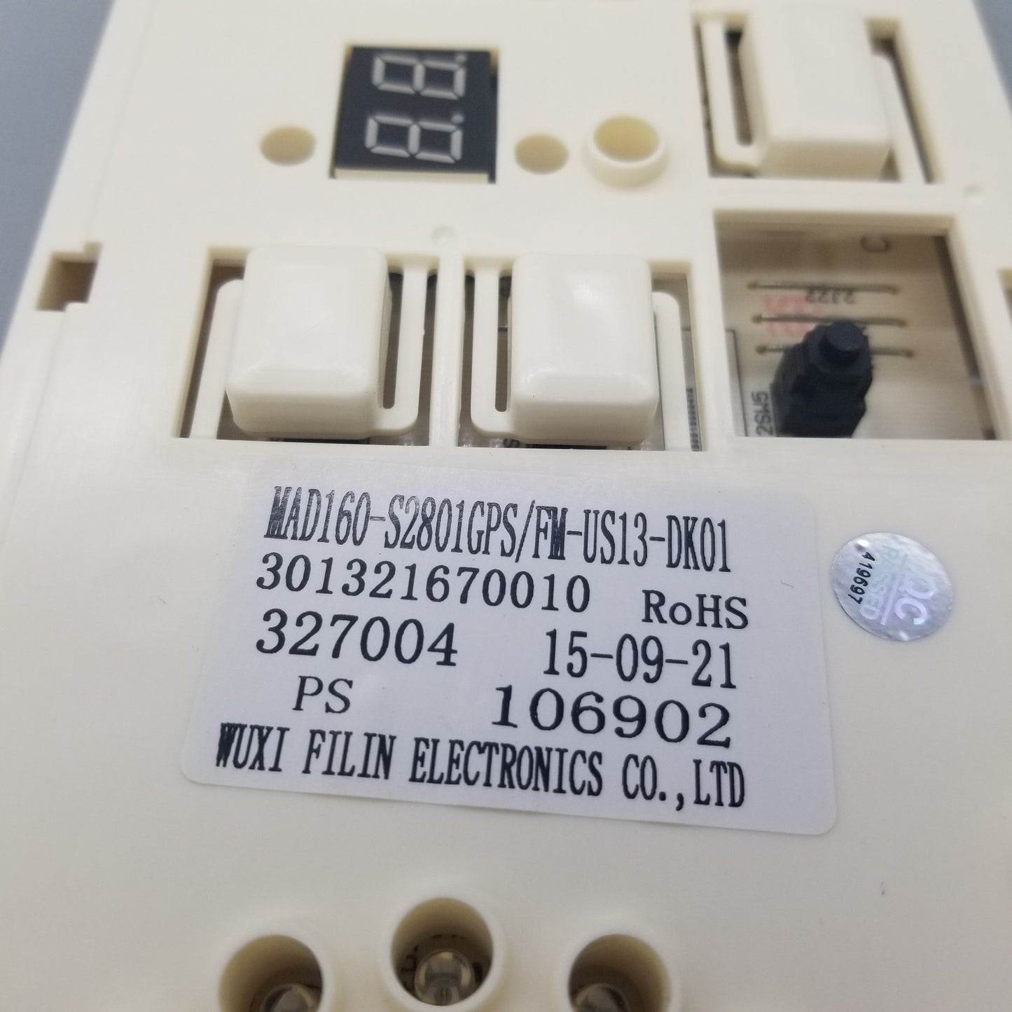 OEM Replacement for Midea Washer Control Board 301321670010