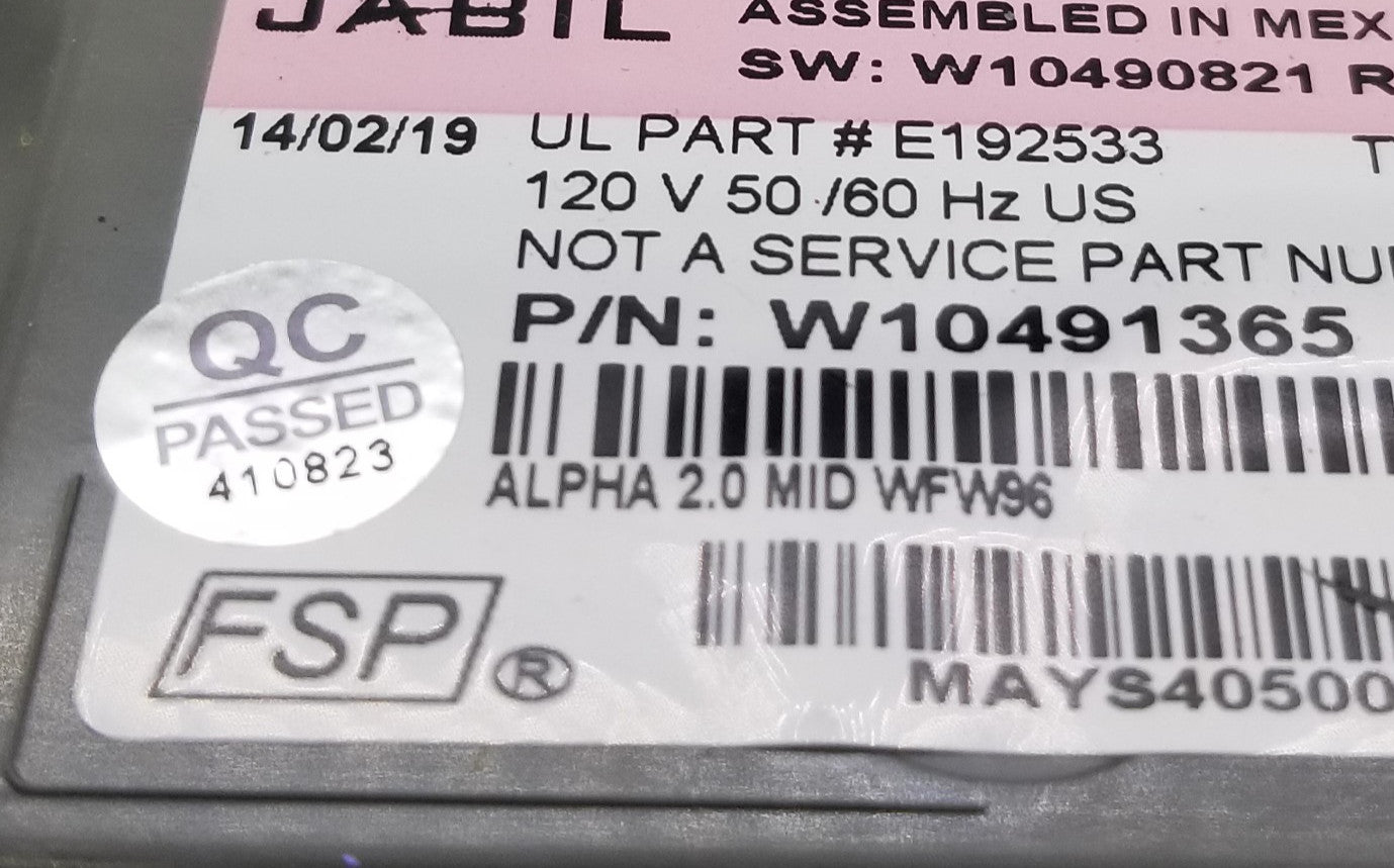 OEM Replacement for Whirlpool Washer Control W10491365