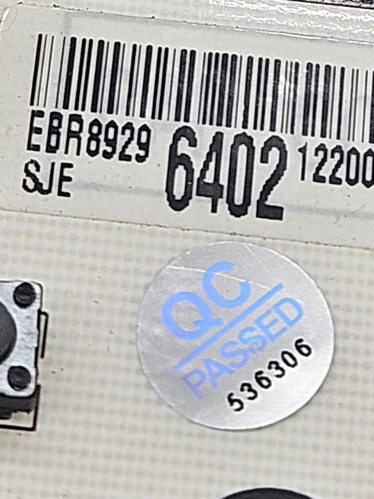 OEM Replacement for LG Washer Control EBR89296402