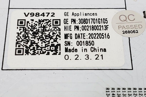 OEM Replacement for GE Washer Control Board 308D1701G105