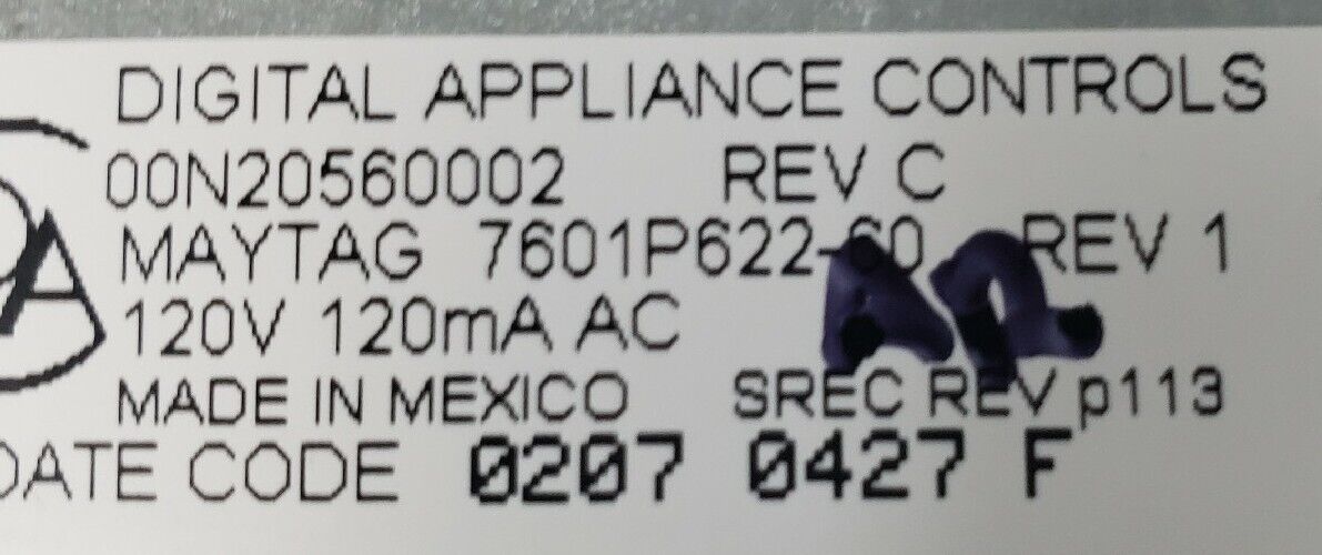 Genuine OEM Replacement for Maytag Range Control 7601P622-60