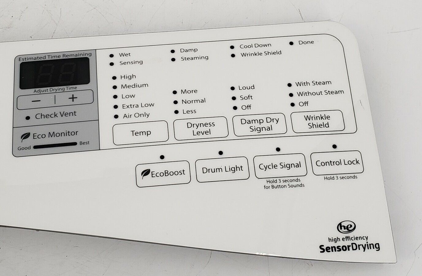 Replacement for Whirlpool Dryer Control Panel w/ Board W10800226