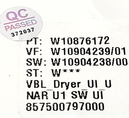 OEM Replacement for Whirlpool Dryer User Control W10876172