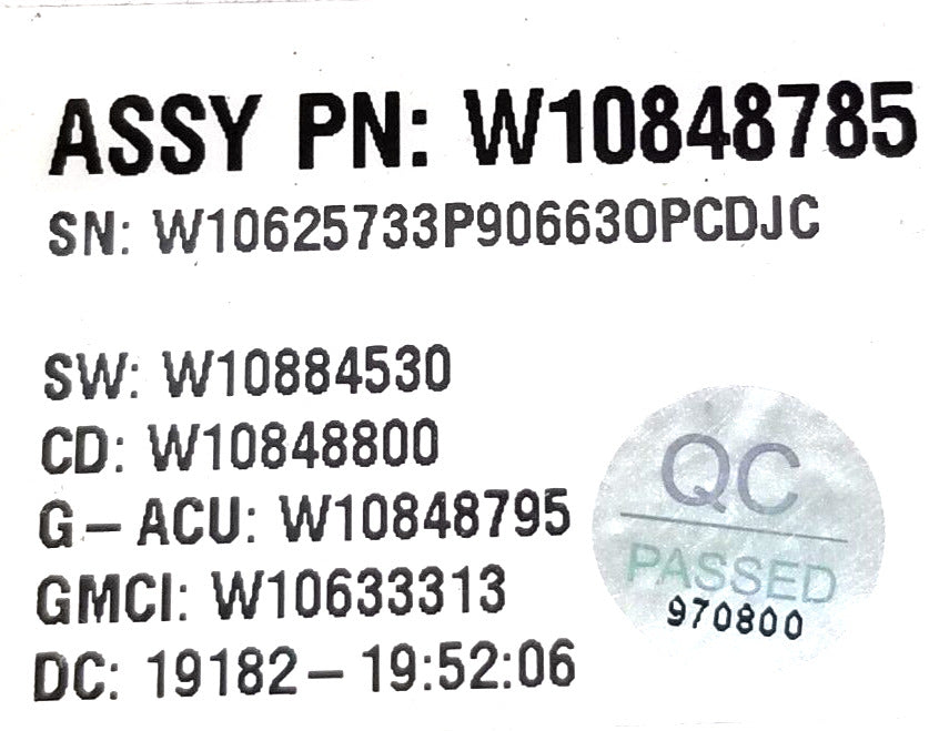 OEM Replacement for Maytag Washer Control W10848785