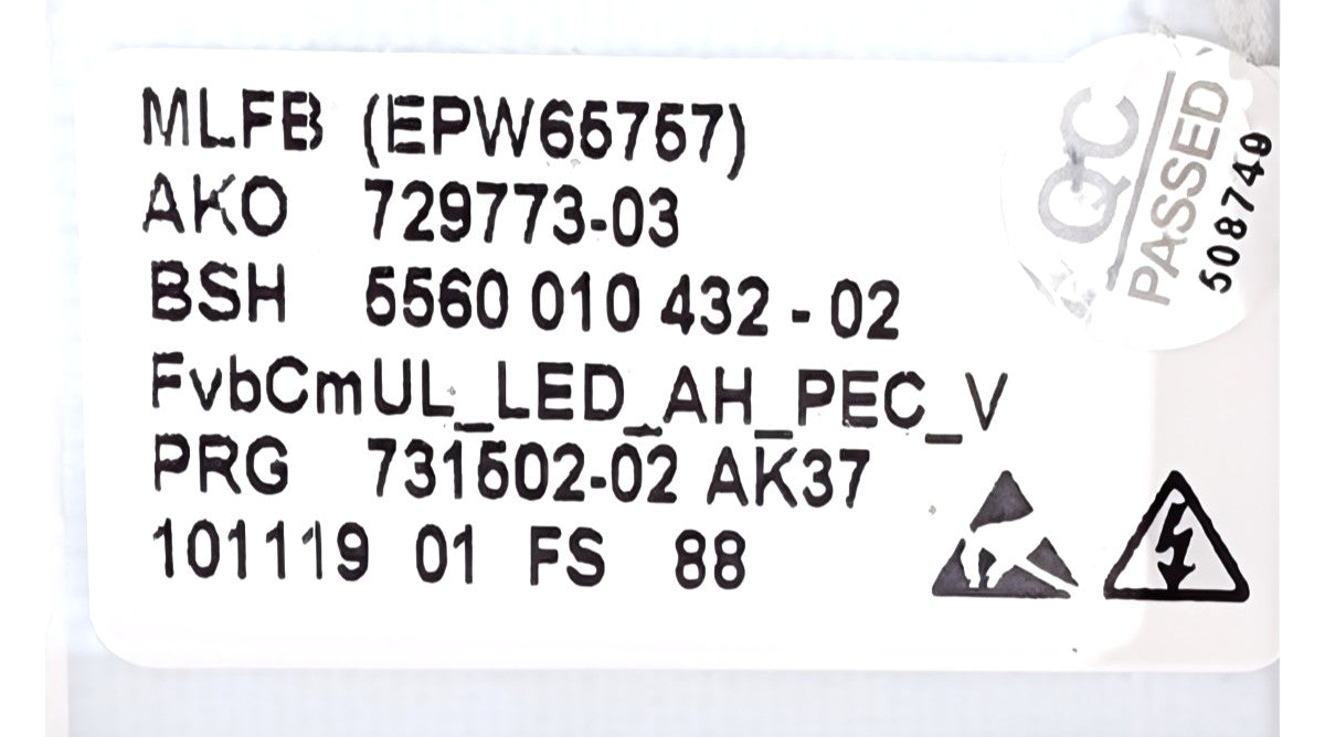 OEM Replacement for Bosch Washer Control 729773-03