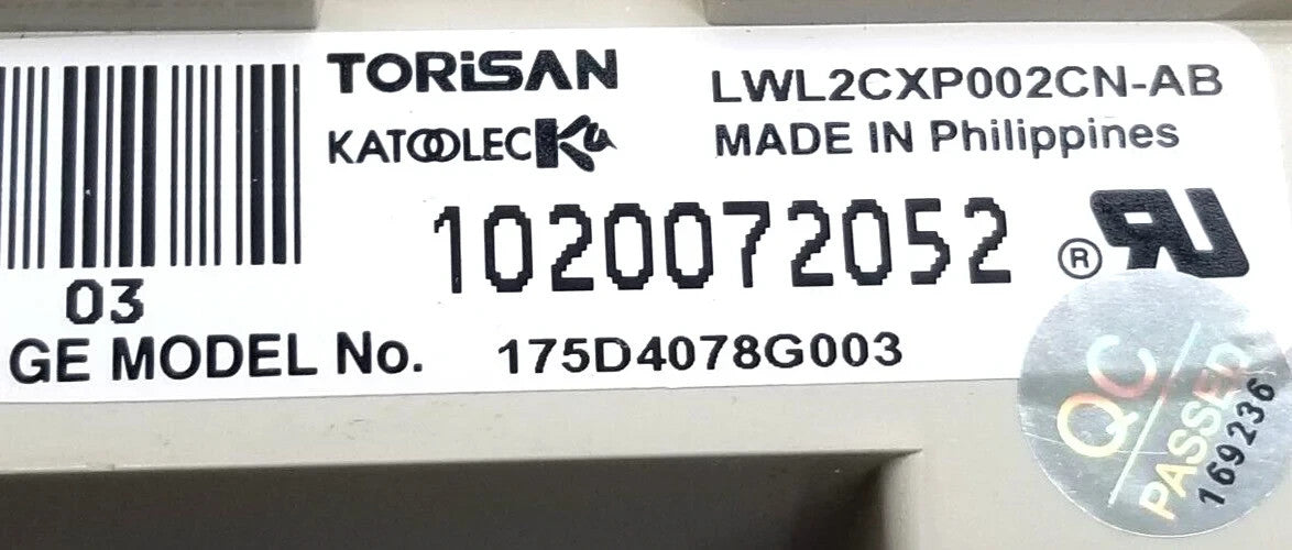 OEM Replacement for GE Washer Control 175D4078G003