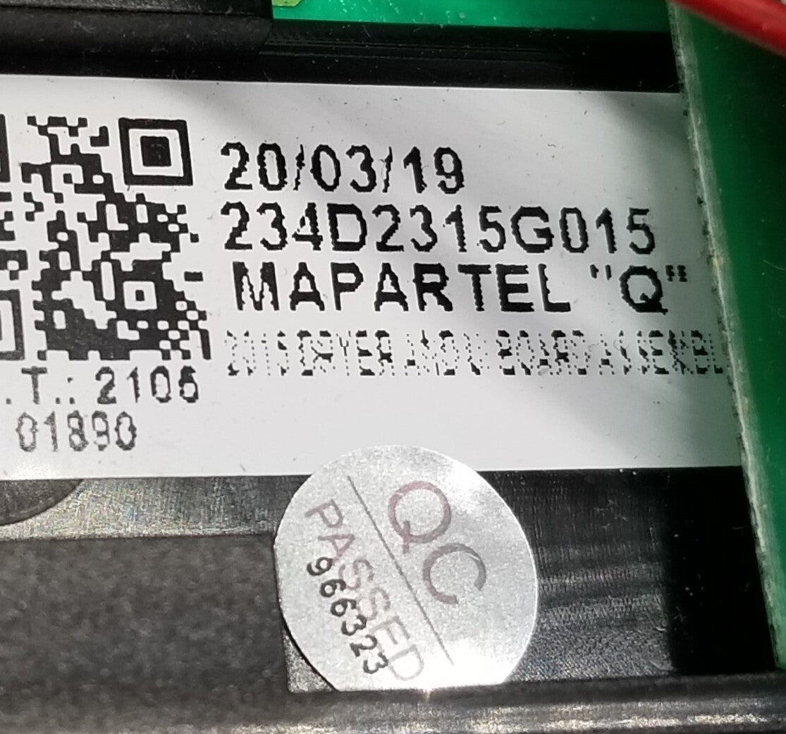 OEM Replacement for GE Dryer Control  234D2315G015