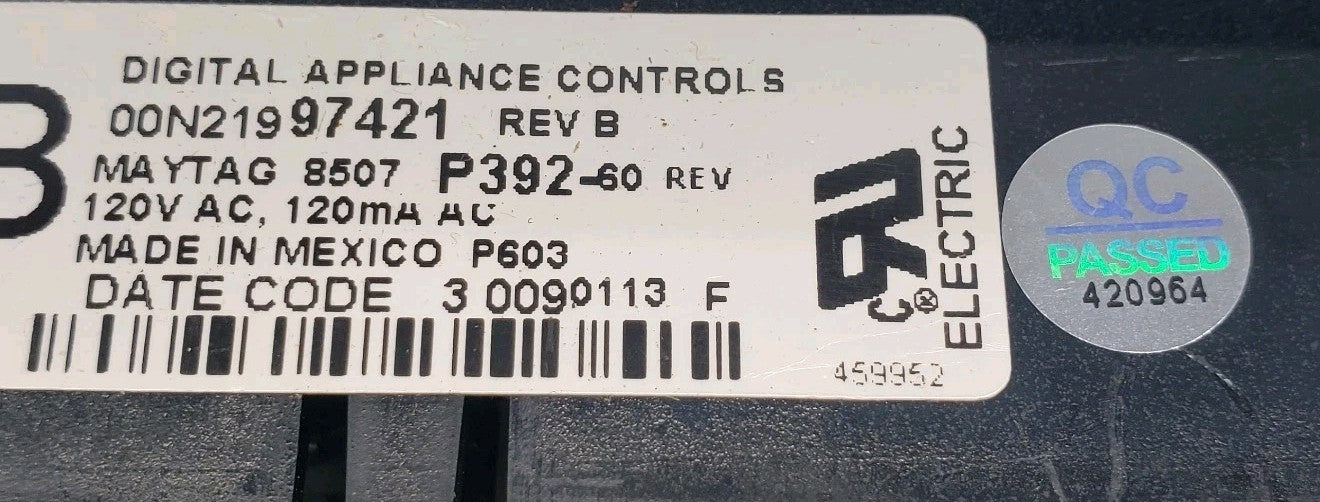 OEM Replacement for Whirlpool Range Control 8507P392-60