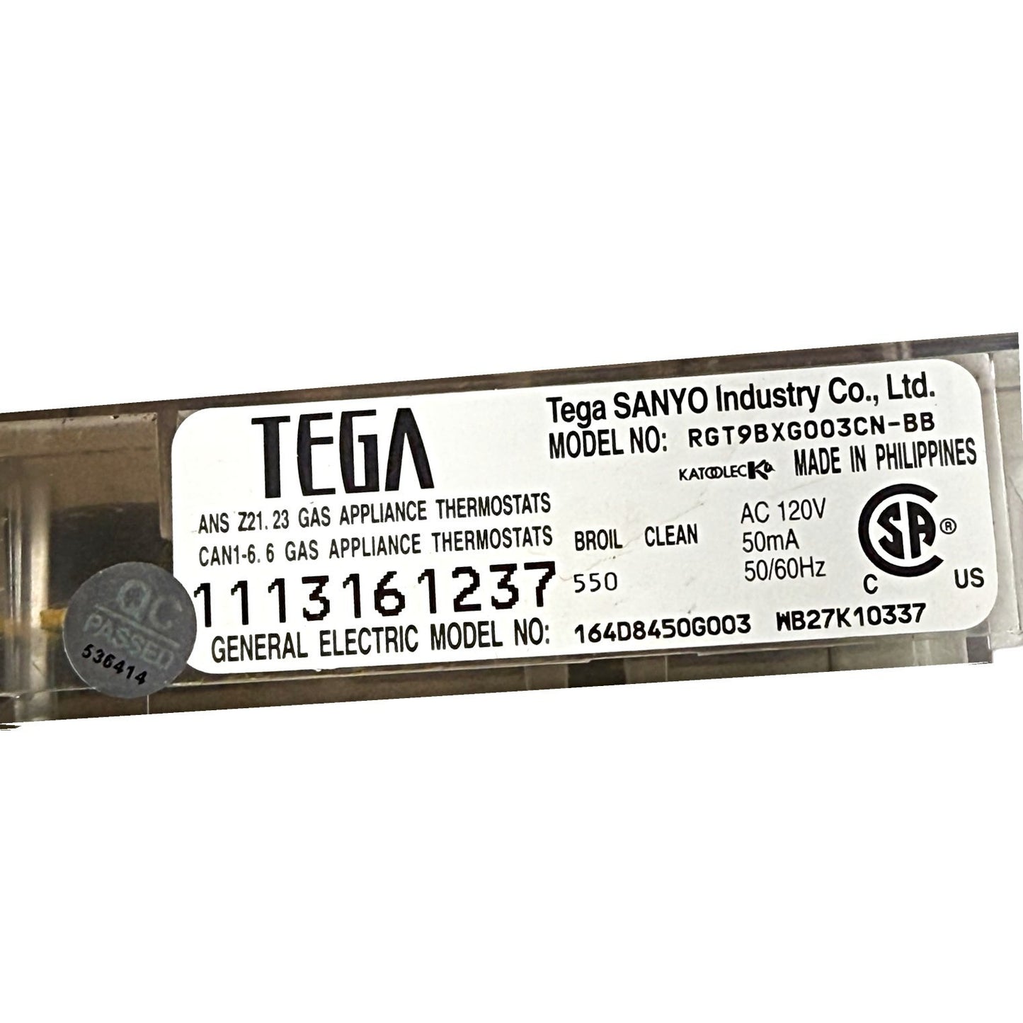 OEM Replacement for GE Range Control 164D8450G003