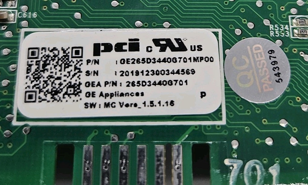 OEM Replacement for GE Dishwasher Control 265D3440G701