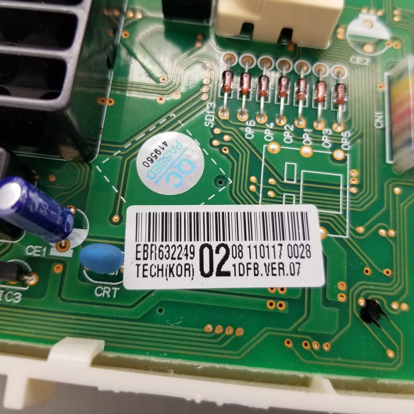 OEM Replacement for LG Washer Control Board EBR63224902
