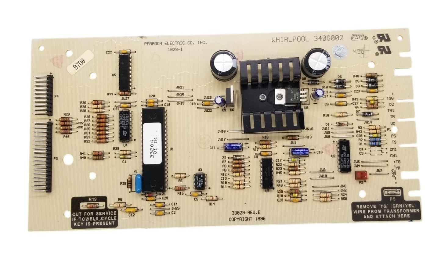 OEM Replacement for Whirlpool Dryer Control Board 3406002