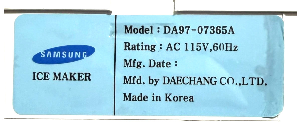 OEM Replacement for Samsung Fridge Ice Maker DA97-07365A