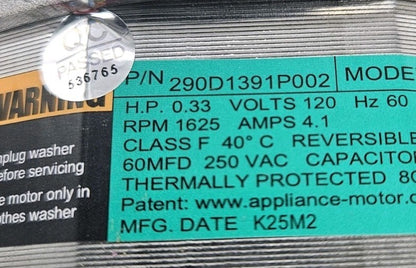 New OEM Replacement for GE Washer Motor 290D1391P002 WH03X29559