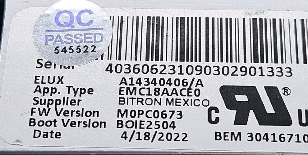 OEM Replacement for Frigidaire Washer Control A14340406/A