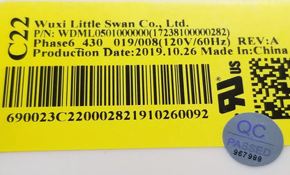 OEM Replacement for GE Washer Control  1723810000282  WH12X27296