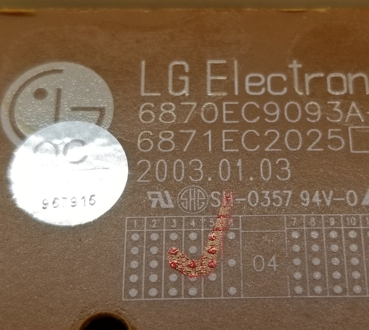 OEM Replacement for LG Washer Control  6871EC2025  6871ER1023R