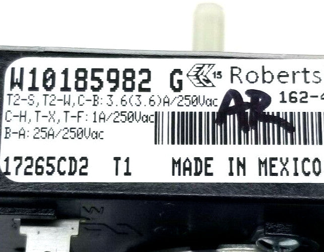 Replacement for Whirlpool Dryer Timer W10185982G W10185982   ~   ~