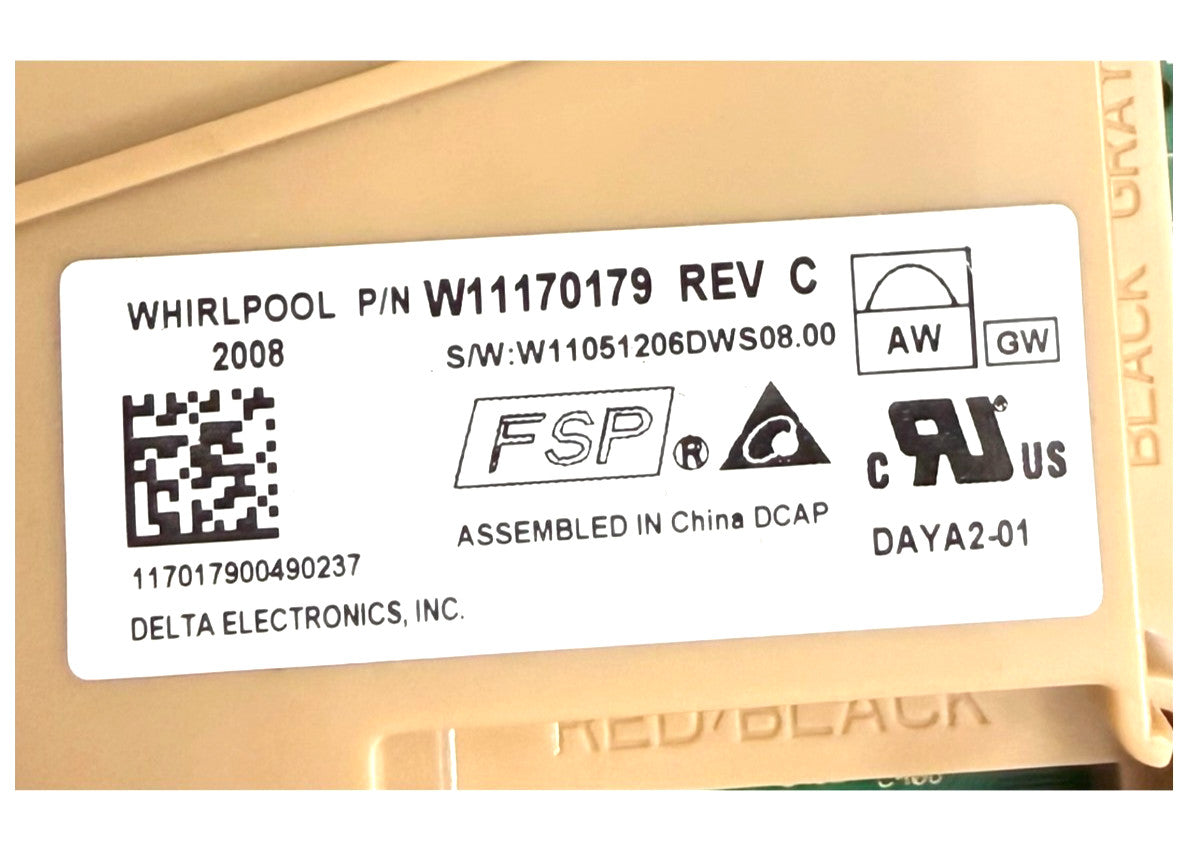 New Replacement for Whirlpool Dishwasher Control W11170179