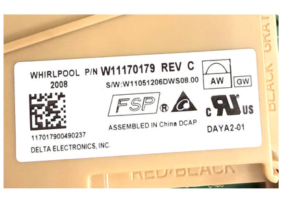 New Replacement for Whirlpool Dishwasher Control W11170179