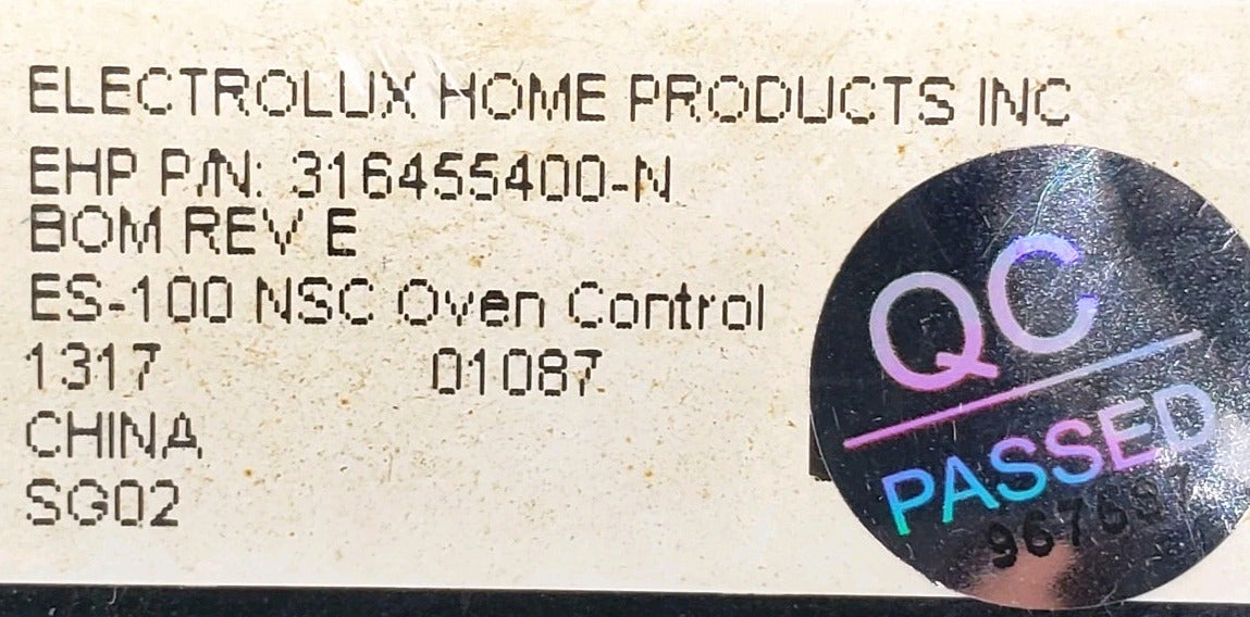 OEM Replacement for Frigidaire Range Control 316455400