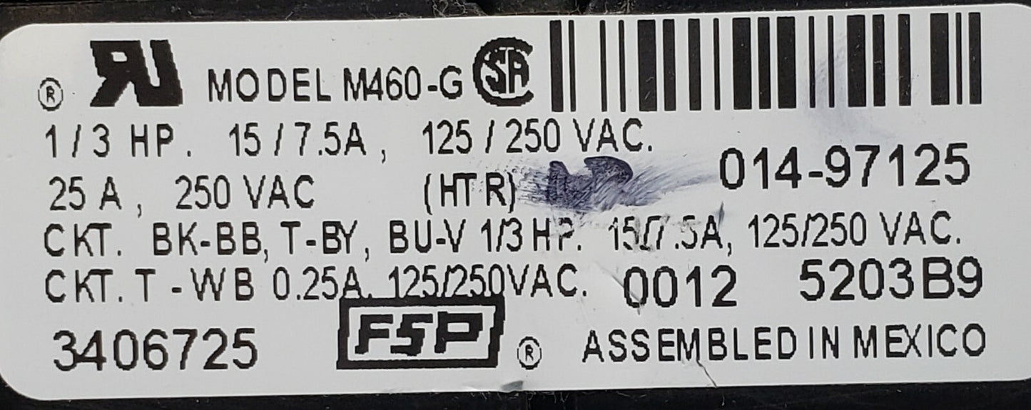 Genuine Replacement for Whirlpool Dryer Timer 3406725   ~ ~