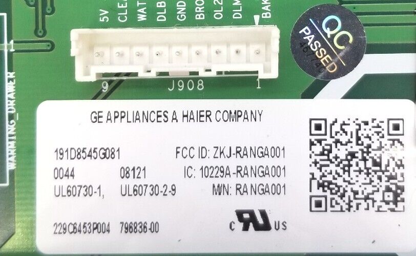 OEM Replacement for GE Range Control Board 191D8545G081