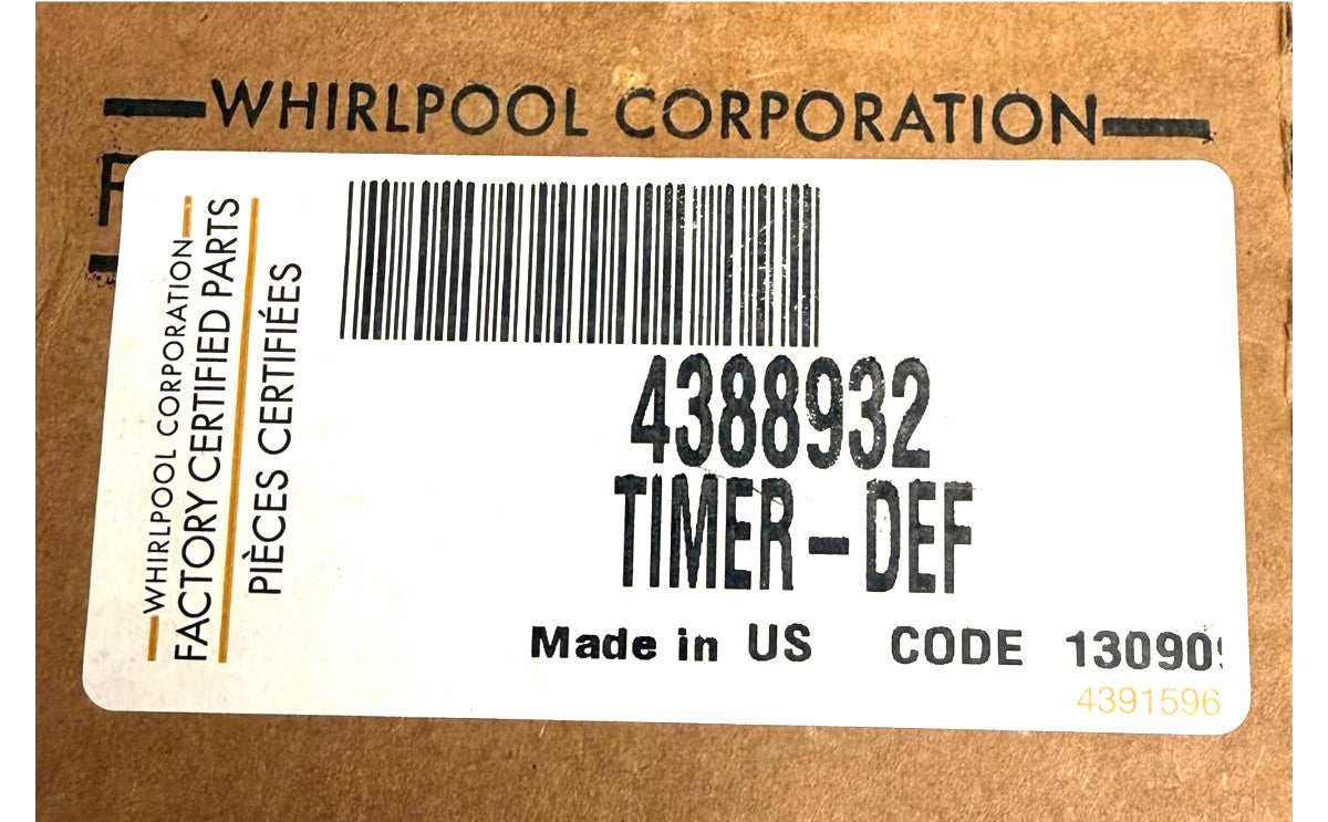 New Replacement for Whirlpool Fridge Defrost Timer Kit 4388932