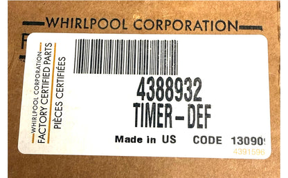 New Replacement for Whirlpool Fridge Defrost Timer Kit 4388932