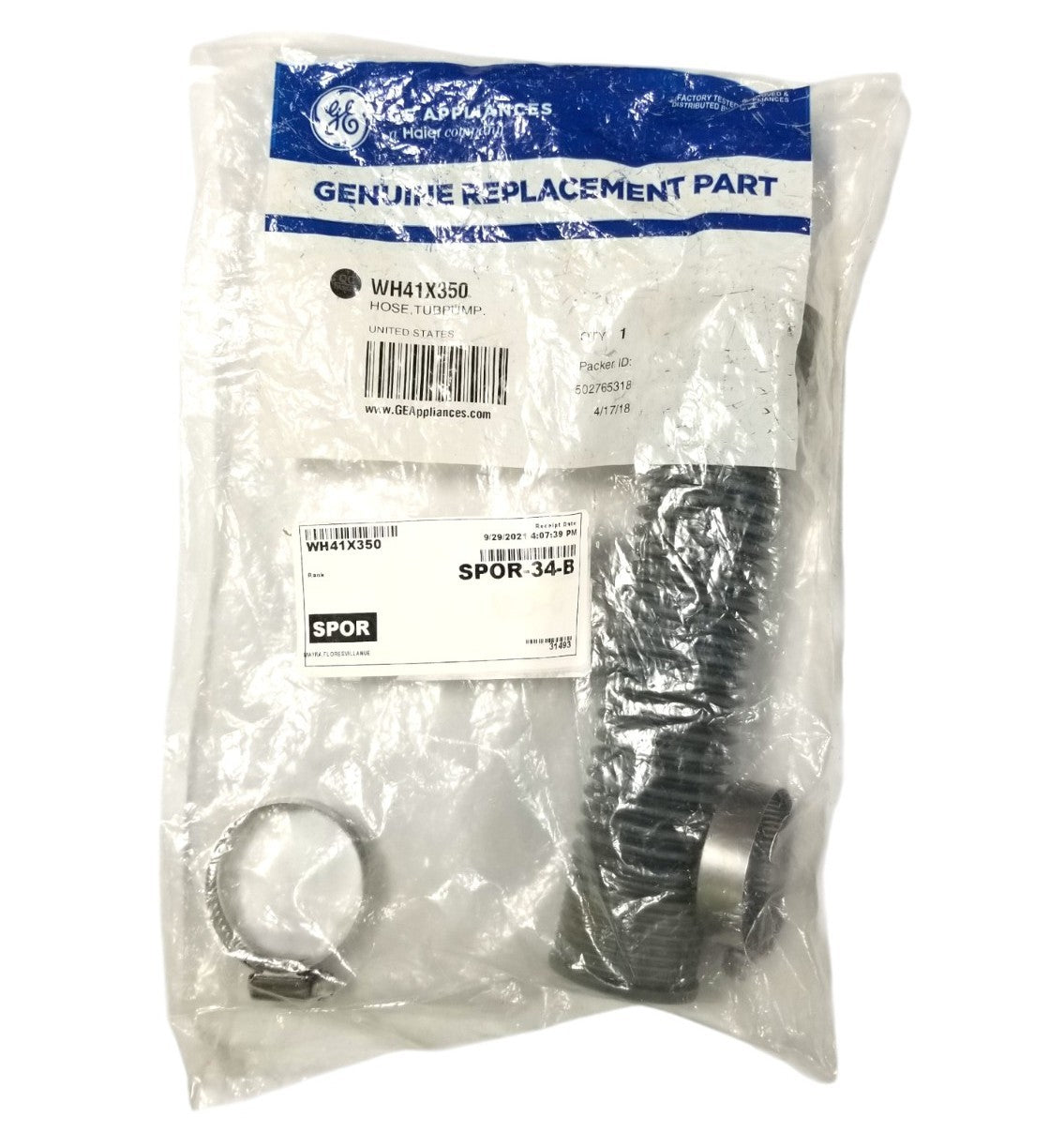 New OEM Replacement for GE Washer Hose, Tub Pump WH41X350
