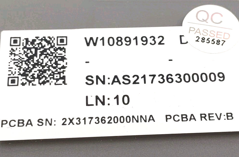 OEM Replacement for Whirlpool Dryer Control Panel W10891932