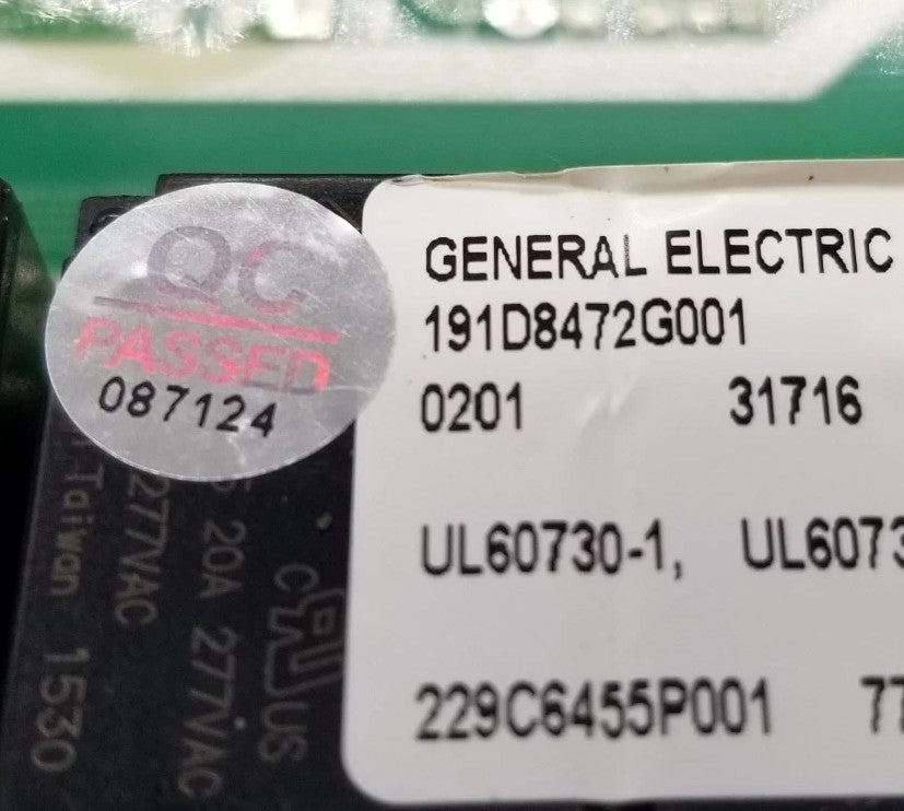 OEM Replacement for GE Oven Control Board 191D8472G001