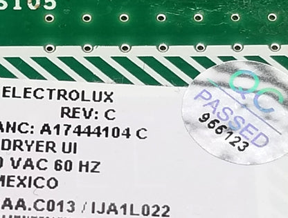 OEM Replacement for Electrolux Dryer Control A17444104C