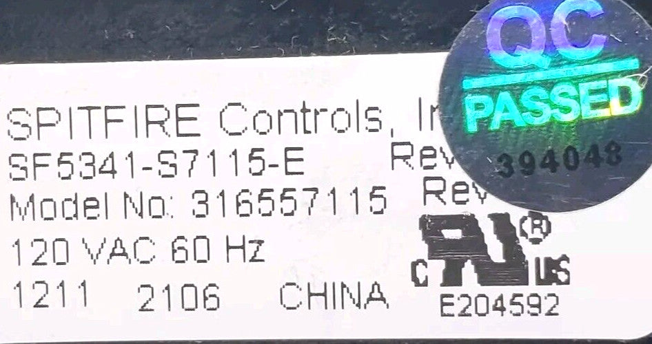 OEM Replacement for Frigidaire Range Control 316557115
