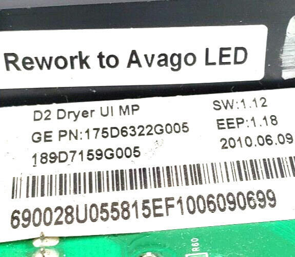 OEM Replacement for GE Dryer Control 175D6322G005 WE4M513 ⭐     ⭐