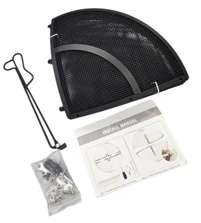 Fire Pit Spark Screen 22 Inch with Handle  Poker