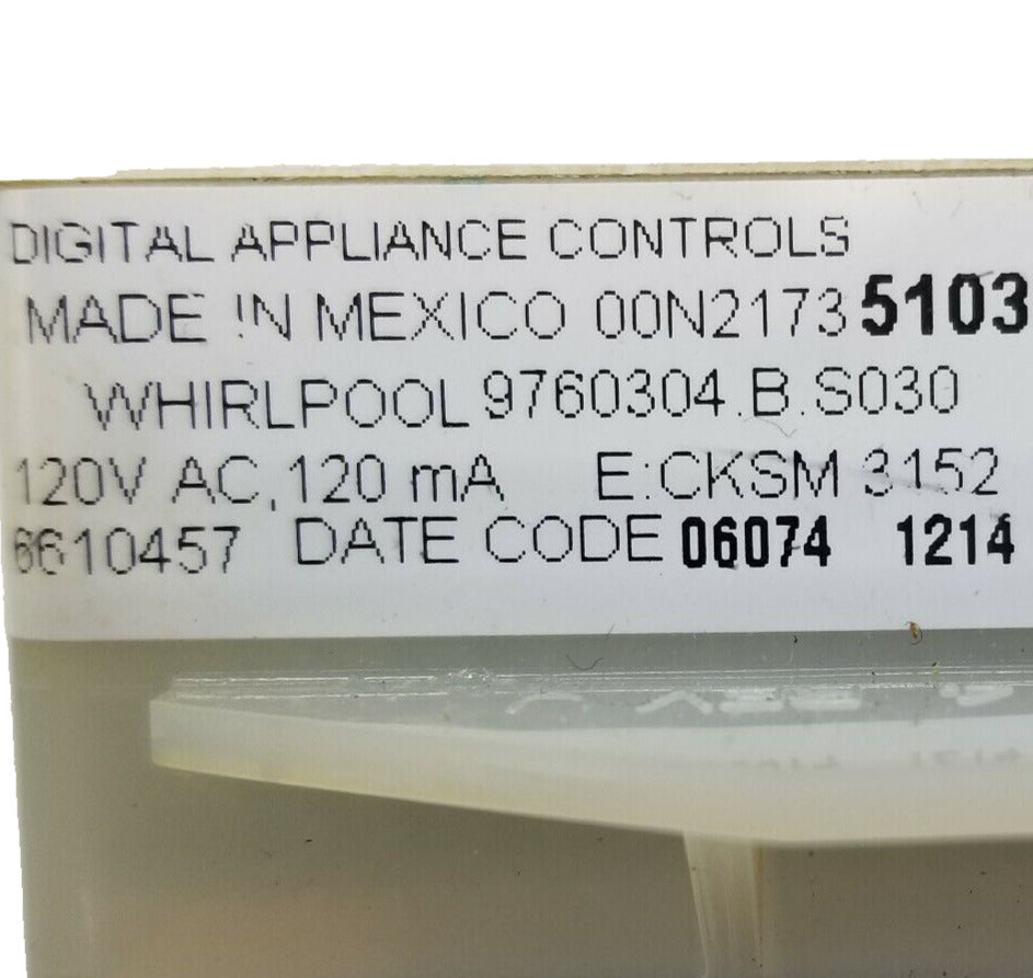 Genuine OEM Replacement for Whirlpool Range Control 9760304