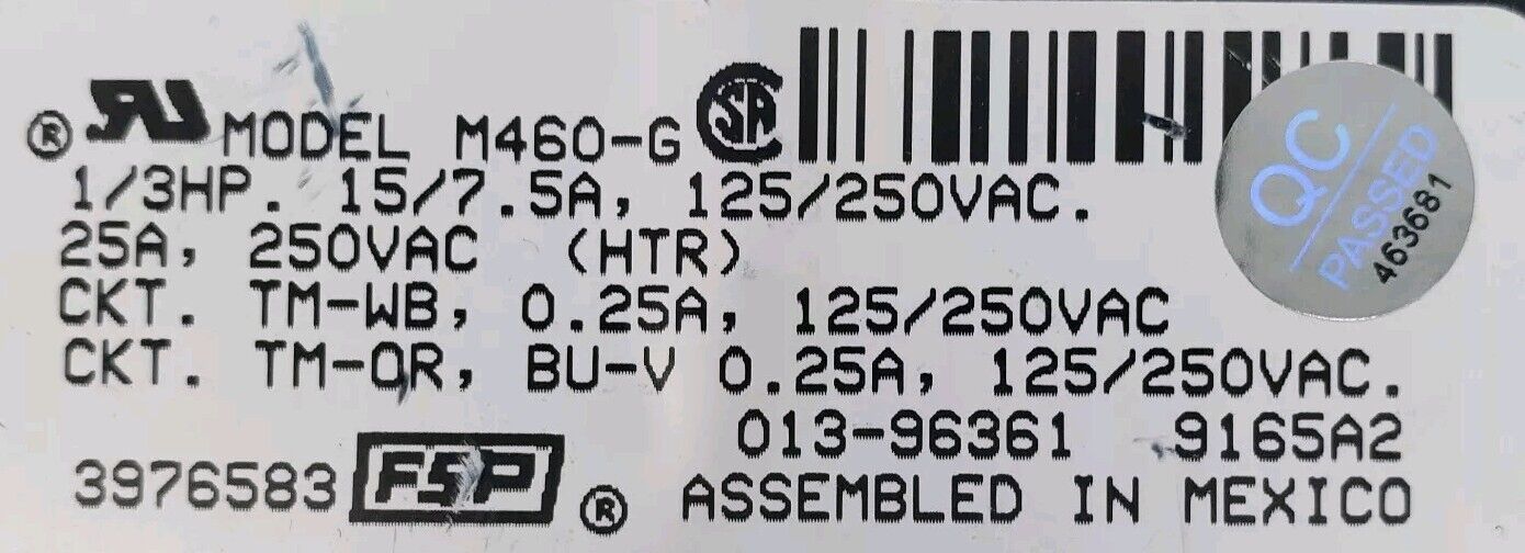 OEM Replacement for Whirlpool Dryer Timer 3976583