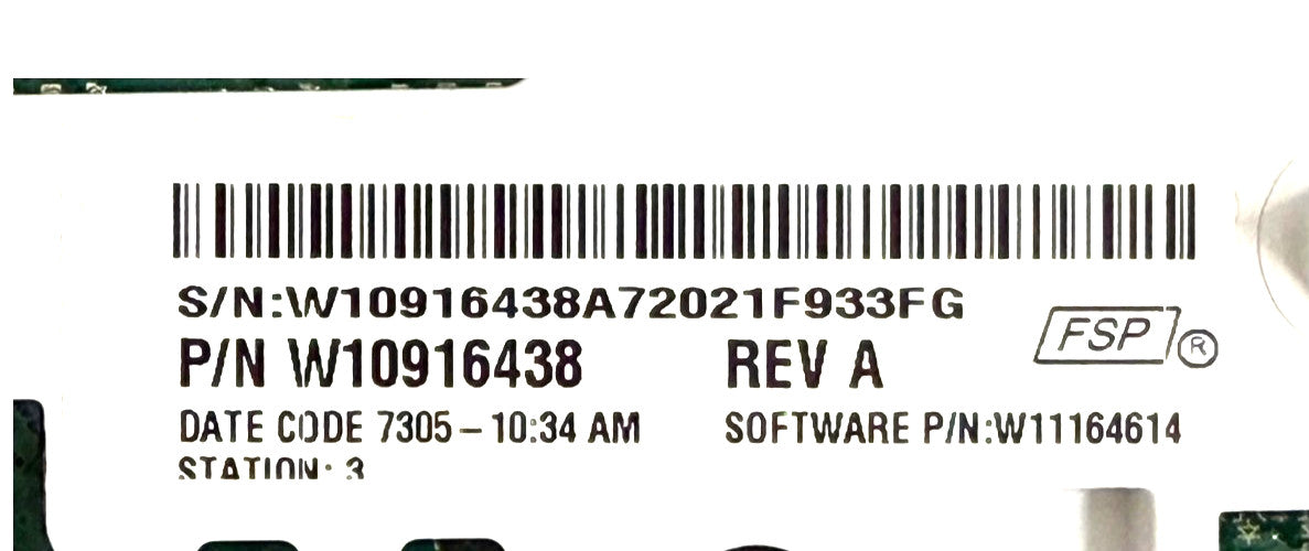 OEM Replacement for Whirlpool Washer Control W10916438