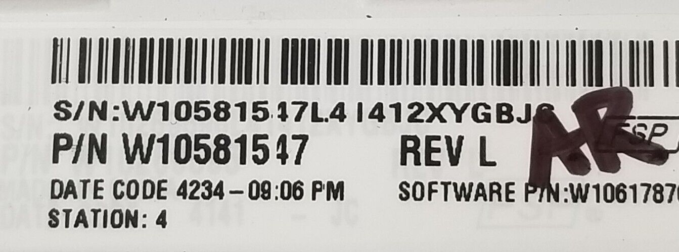 Genuine OEM Replacement for Whirlpool Washer Control W10581547