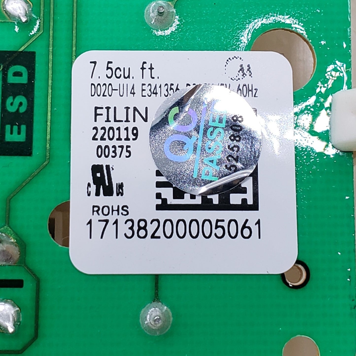 OEM Replacement for Midea Dryer Interface Control 17138200005061