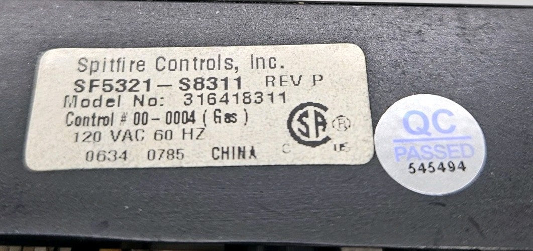 OEM Replacement for Frigidaire Fridge Control 316418311