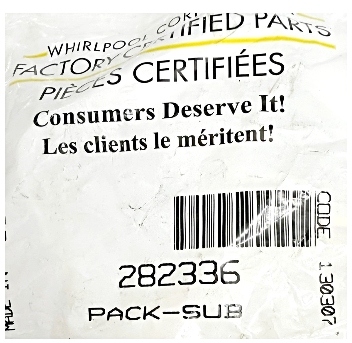 New Replacement for Whirlpool Fridge Pack Sub 282336