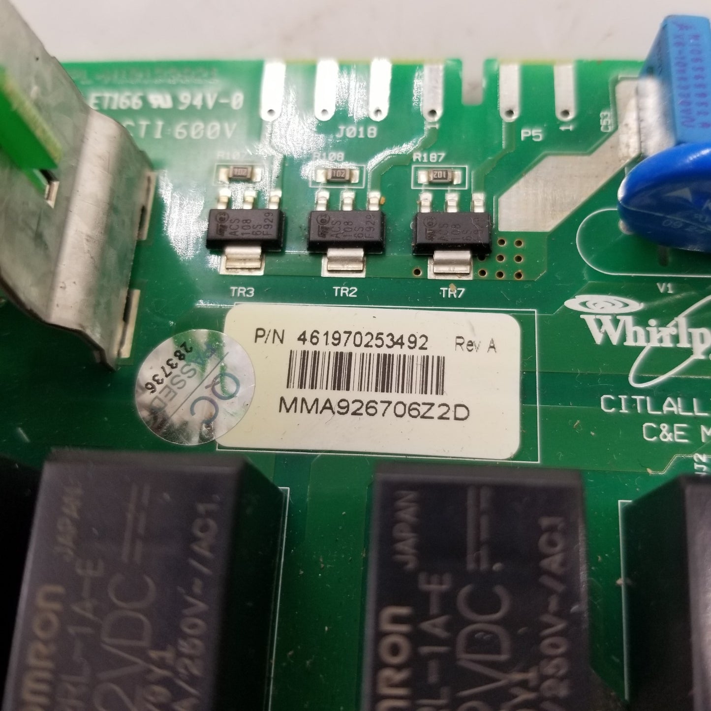 OEM Replacement for Whirlpool Washer Control Board 461970253492