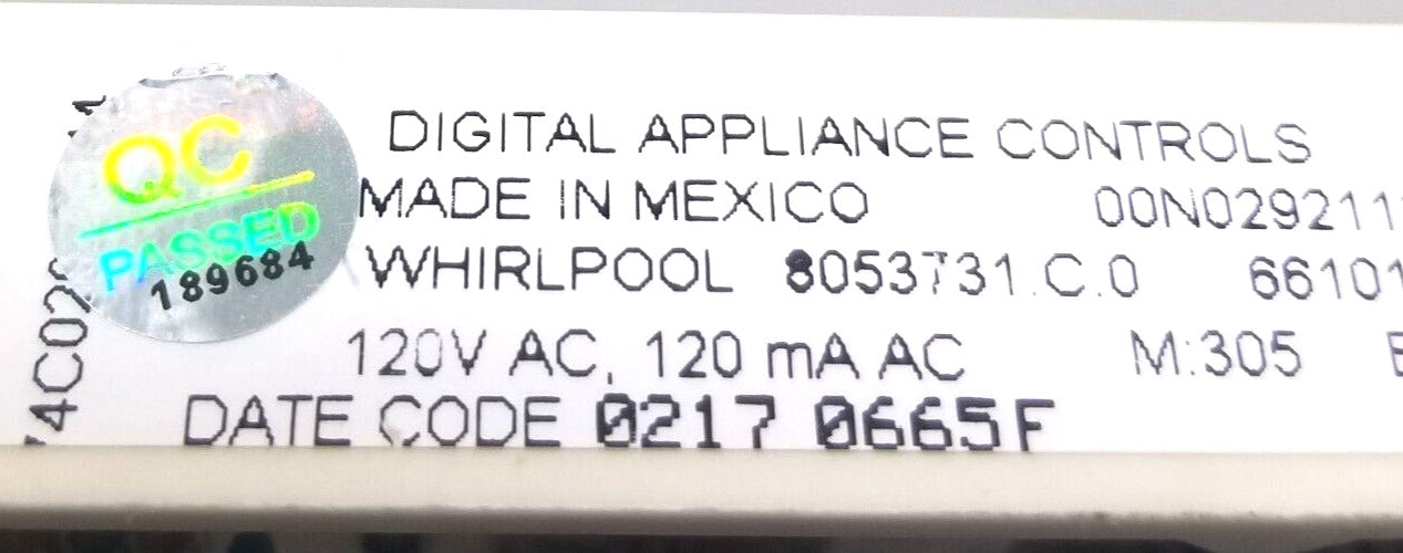 OEM Replacement for Whirlpool Range Control 8053731