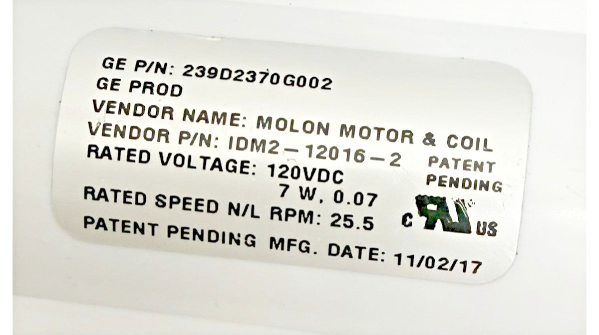 OEM Replacement for GE Fridge Auger Motor 239D2370G002