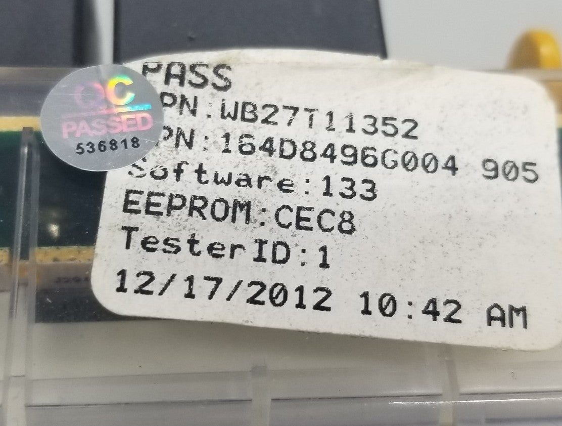 OEM Replacement for GE Range Control WB27T11352