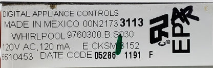 OEM Replacement for Whirlpool Oven Control Board 9760300B