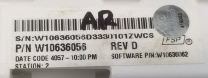 Genuine OEM Replacement for Whirlpool Washer Control W10636056