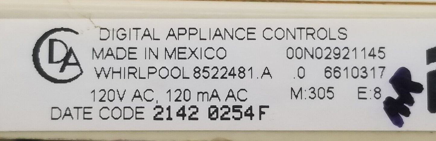 Genuine OEM Replacement for Whirlpool Range Control 8522481